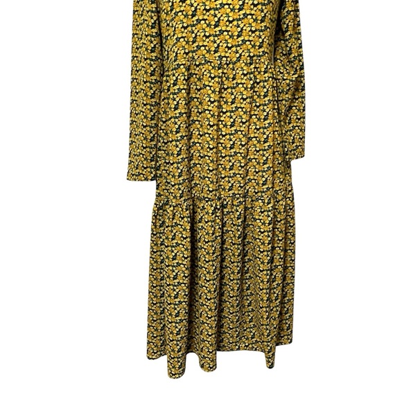 ASOS Yellow and Black Floral Long Sleeve Dress - Picture 3 of 15